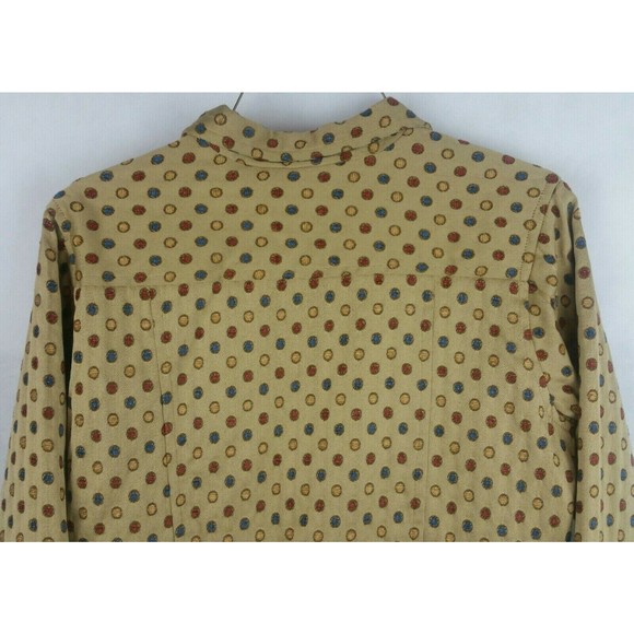 Daniel K Woman's (L)  Gold Jacket with Blue/Red/Yellow Dots-Trucker Jacket Style - Picture 9 of 9
